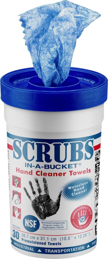 Scrubs In-a-Bucket  čistiace utierky na ruky  30 ks