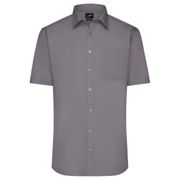 James & Nicholson Pánska košeľa s krátkym rukávom JN680 - Oceľová | XXXL