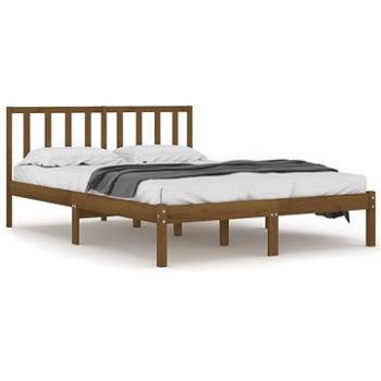 Rám postele medovo hnedý masívna borovica 135 × 190 cm Double, 3105049