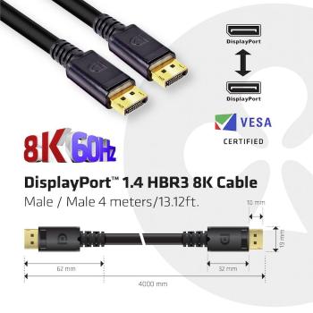 club3D DisplayPort prepojovací kábel #####DisplayPort Stecker, #####DisplayPort Stecker 4.00 m čierna CAC-1069B  #####Di