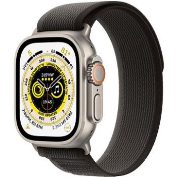 Apple Watch Ultra 49 mm titánové puzdro s čierno-sivým trailovým ťahom – S/M (MQFW3CS/A)