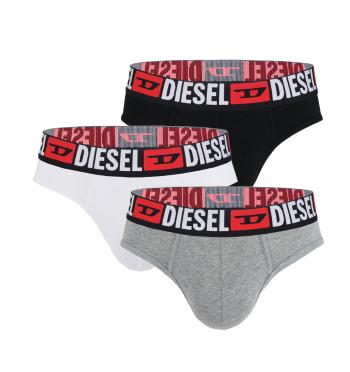 DIESEL - slipy 3PACK cotton stretch black, white, gray-M (78-83 cm)