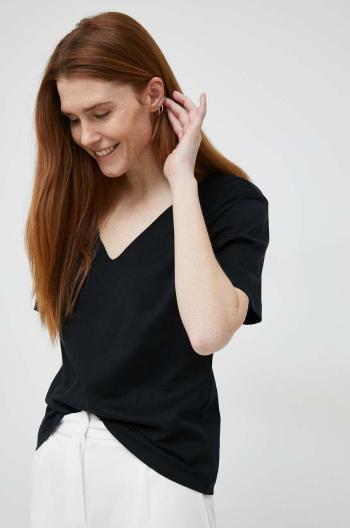 Bavlnené tričko Sisley čierna farba