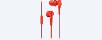 Sony MDR-XB55AP, sluchátka do uší Extra Bass s ovladačem na kabelu, červená