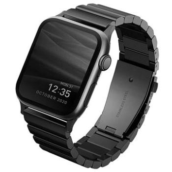 Uniq Strova Apple Watch článkový oceľový remienok 42/44/45/Ultra 49mm - Midnight čierny (UNIQ-44MM-STRVBLK)