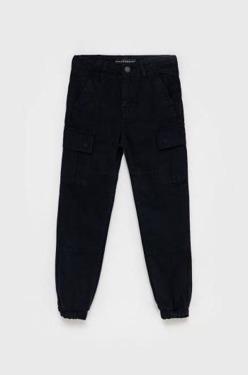Detské nohavice Guess tmavomodrá farba, jednofarebné