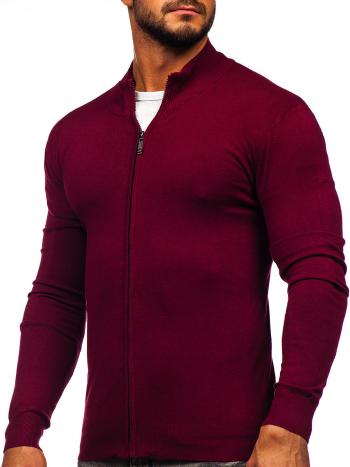 Bordový pánsky sveter so zapínaním na zips Bolf YY07