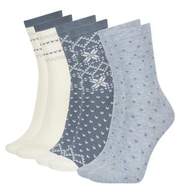 CALVIN KLEIN - 3PACK fair isle blue combo ponožky v darčekovom balení-UNI