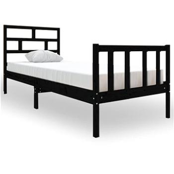 Rám postele čierny masívna borovica 75 × 190 cm Small Single, 3101312