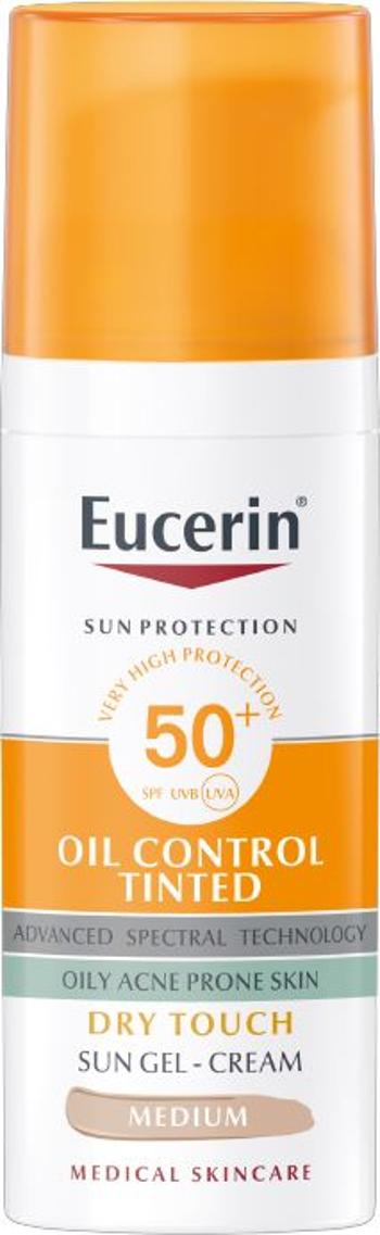 Eucerin Ochranný tónovací a zmatňujúci gélový krém na tvár SPF 50+ Sun (Oil Control Tinted Sun Gel-Cream) 50 ml Medium