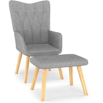 Relaxačná stolička s podnožkou svetlo sivá textil, 327534
