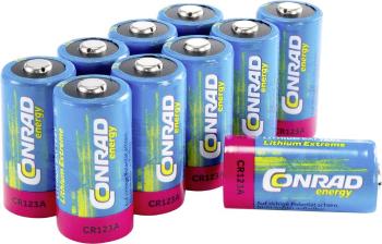 Conrad energy CR123 fotobatéria  CR-123A lítiová 1400 mAh 3 V 10 ks
