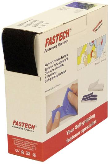 FASTECH® B50-SKL02999910 pásik so suchým zipsom zalepenie hotmelt flaušová časť (d x š) 10000 mm x 50 mm čierna 10 m