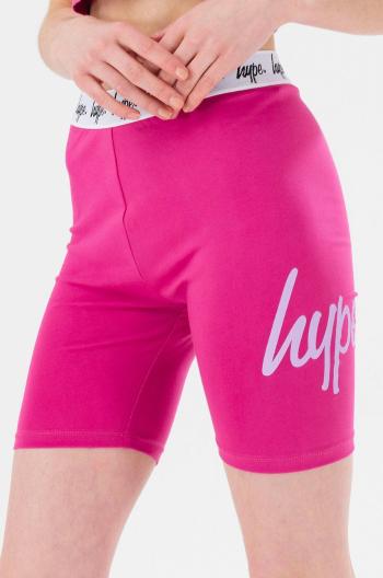 Detské krátke nohavice Hype ružová farba, s potlačou,