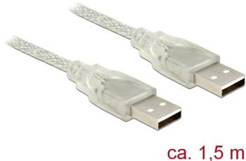Delock #####USB-Kabel USB 2.0 #####USB-A Stecker, #####USB-A Stecker 1.50 m priehľadná s feritovým jadrom