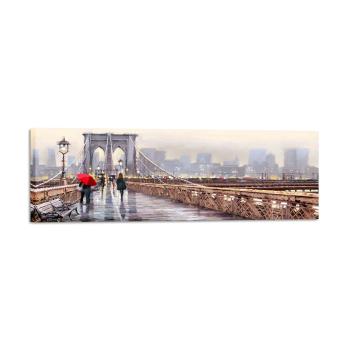 Obraz Styler Canvas Watercolor New York Bridge, 45 × 140 cm