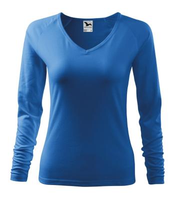 MALFINI Dámske tričko s dlhým rukávom Elegance - Azúrovo modrá | S