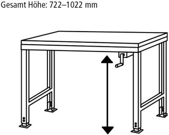 Manuflex AU9031.2001 Pracovný stôl UNIVERSAL Ergo K basic s melamínovou doskou, š xhxv = 1250 x 800 x 722-1022 mm  Farba
