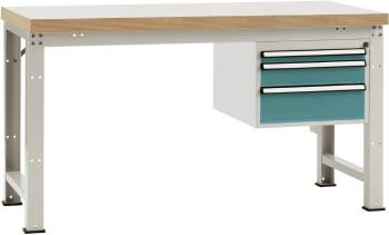 Manuflex WP5417.5021 Kompletný štandardný pracovný stôl PROFI s plastovou platňou, ŠxHxH = 1500 x 700 x 840 mm