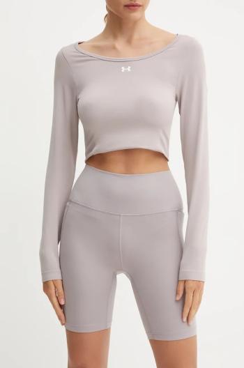 Tréningové šortky Under Armour Meridian fialová farba, jednofarebné, vysoký pás, 1382521