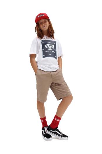 Detské bavlnené tričko Vans BY PRINT BOX BOYS WHITE/DRESS BLU biela farba, s potlačou