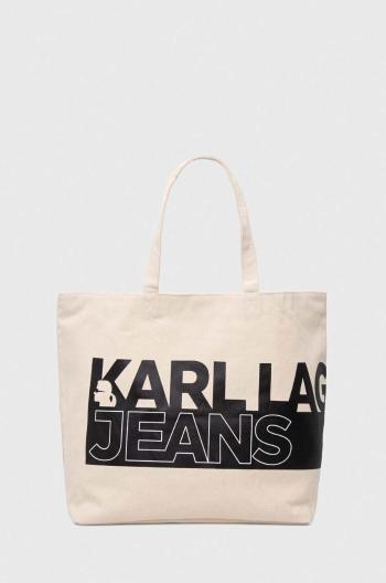 Kabelka Karl Lagerfeld Jeans béžová farba