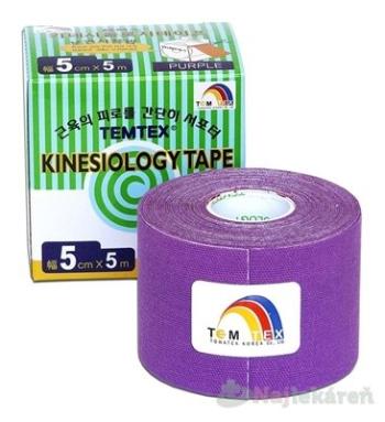 TEMTEX KINESOLOGY TAPE tejpovacia páska, 5cmx5m, fialová 1ks