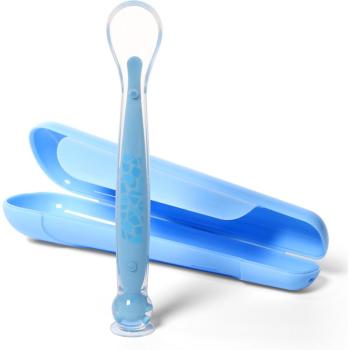 BabyOno Be Active Suction Baby Spoon lyžička + obal Blue 6 m+ 1 ks