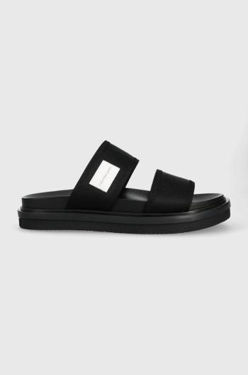 Šľapky Calvin Klein Jeans SANDAL BADGE STORY pánske, čierna farba, YM0YM00642