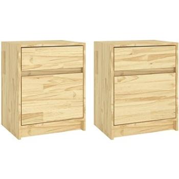 SHUMEE Nočné stolíky 2 ks 40 × 31 × 50 cm masívne borovicové drevo, 808124