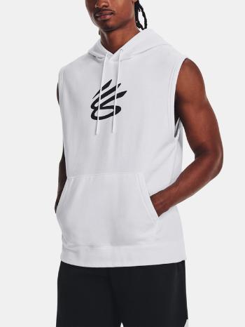 Under Armour Curry Fleece SLVLS Hoodie-WHT Mikina Biela