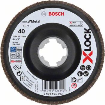 Bosch Accessories 2608621763 Lamelový disk X-LOCK, kov, scénografia, G 60, X571, 115 mm, K40 Priemer 115 mm   1 ks