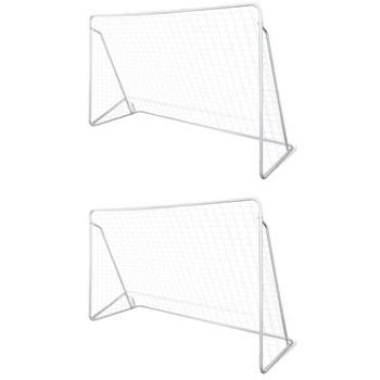 Shumee Futbalové bránky so sieťou 2 ks oceľ 240 x 90 x 150 cm (276045)