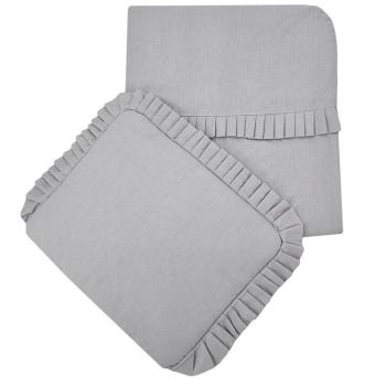 FEEDO Set do kočíka a postieľky s volánikmi Light Grey 30x35 cm , 85x75 cm