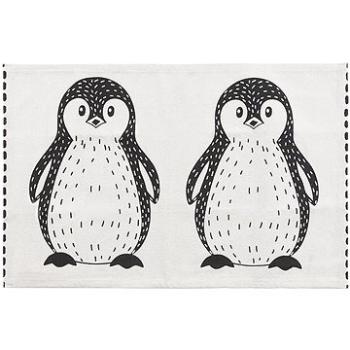 Detský koberec s potlačou tučniakov 60 × 90 cm čierno-biely HAJDARABAD, 249961 (beliani_249961)