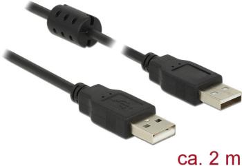 Delock #####USB-Kabel USB 2.0 #####USB-A Stecker, #####USB-A Stecker 2.00 m čierna s feritovým jadrom