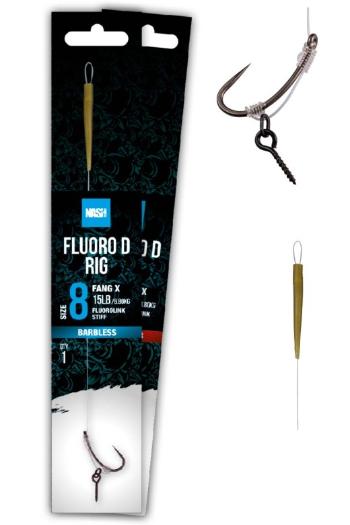 Nash náväzec fluorocarbon d-rig barbless - veľkosť háčika 6