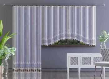 Hotová záclona alebo balkónový komplet, Amanda, biela 320 x 160 cm