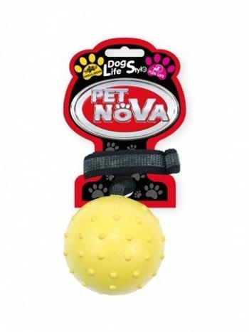 Pet Nova RUB ROPEBALL M YELLOW hračka pre psy tvrdá gumená loptička žltá 6cm