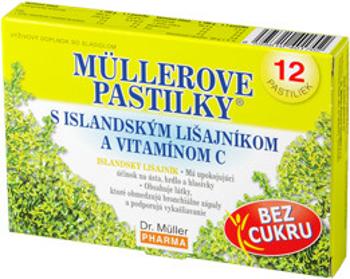 Dr. Müller Pharma Müllerove pastilky s island. lišajníkom a vitaminom C bez cukru 12 ks