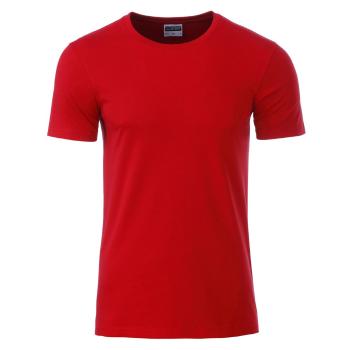 James & Nicholson Klasické pánske tričko z biobavlny 8008 - Červená | XXXL