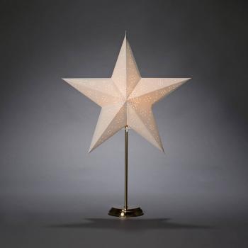 Konstsmide 1750-280 vianočná hviezda   žiarovka, LED  biela, mosadz  s vysekávanými motívmi, s podstavcom, so spínačom