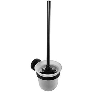 SAPHO X-ROUND BLACK WC štetka nástenná, miska mliečne sklo, čierna (XB300)