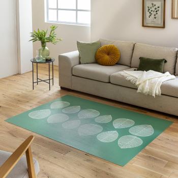Blancheporte Vinylový koberec s motívom listov zelená 49x79cm