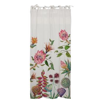 Biela bavlnená záclona Madre Selva Flores Salvajes, 250 x 134 cm