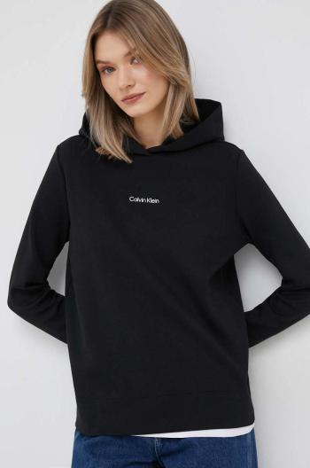 Mikina Calvin Klein dámska, čierna farba, jednofarebná