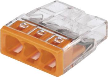 krabicová svorka tuhosť: 0.5-2.5 mm² Pólov: 3 WAGO  1 ks priehľadná, oranžová