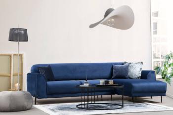 Sofahouse Dizajnová rozkladacia sedačka Haylia 287 cm modrá - pravá
