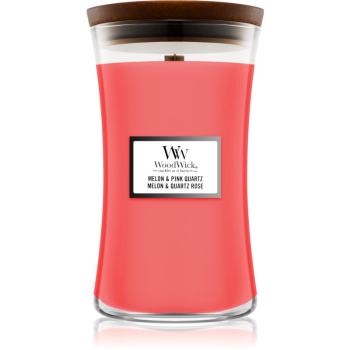 Woodwick Melon & Pink Quarz vonná sviečka s dreveným knotom 609,5 g