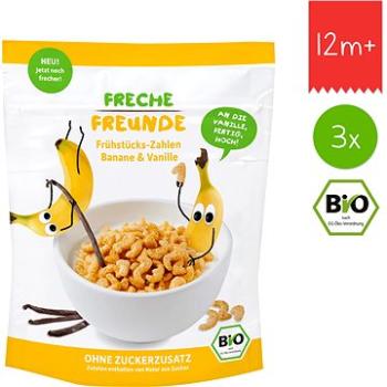 Freche Freunde BIO Cereálie – Chrumkavé čísla – Banán a vanilka 3× 125 g (0745125186719)